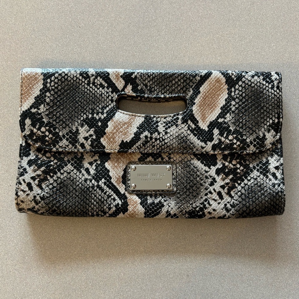 Nine West Snake Print Clutch